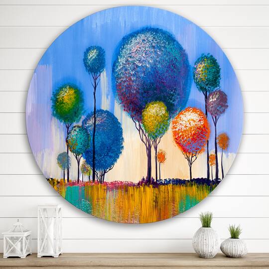 Designart - Colourful Trees Impressionist Landscape I